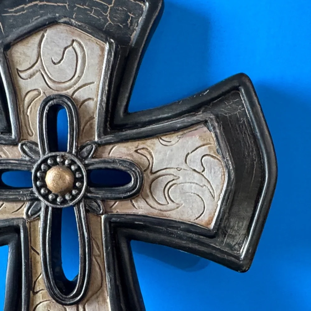 Decorative Black and Gold Cross